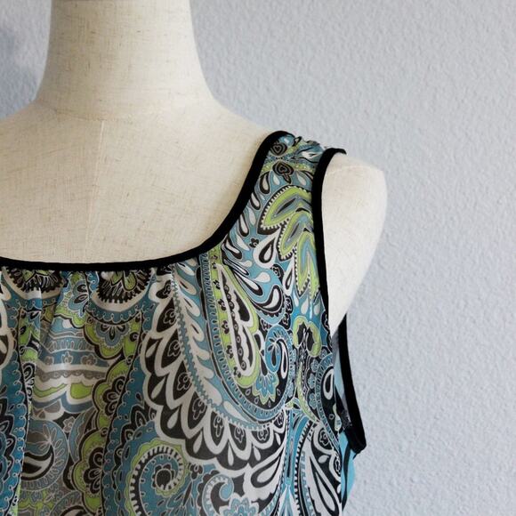 A.N.A. Sheer Sleeveless Boho Print Blouse Size L - Picture 3 of 5
